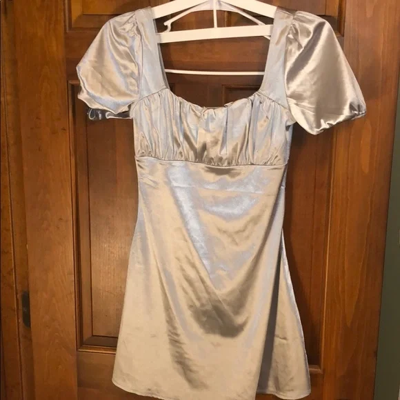 light brown jumper dress Solstice Flowy Patchwork Jumper Dress main image 0